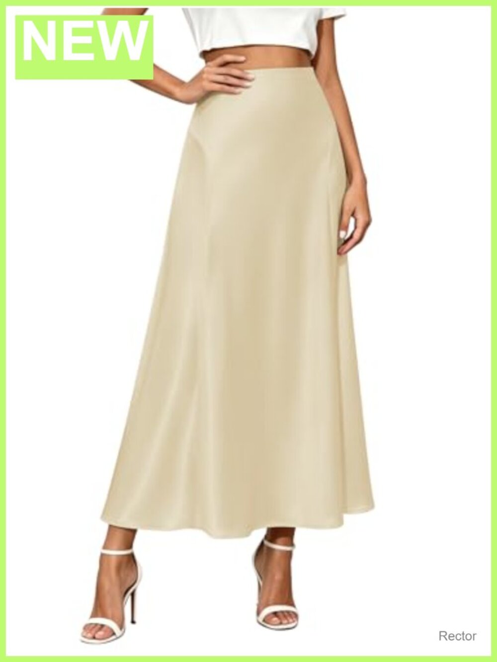 Satin Silk Maxi Skirt High Waist A-Line Flowy Long Skirt